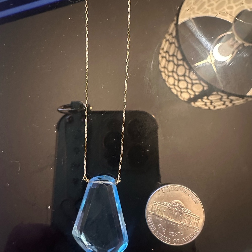 Gorgeous 14 kt 585 stamped gemstone neclace - Picture 6 of 14